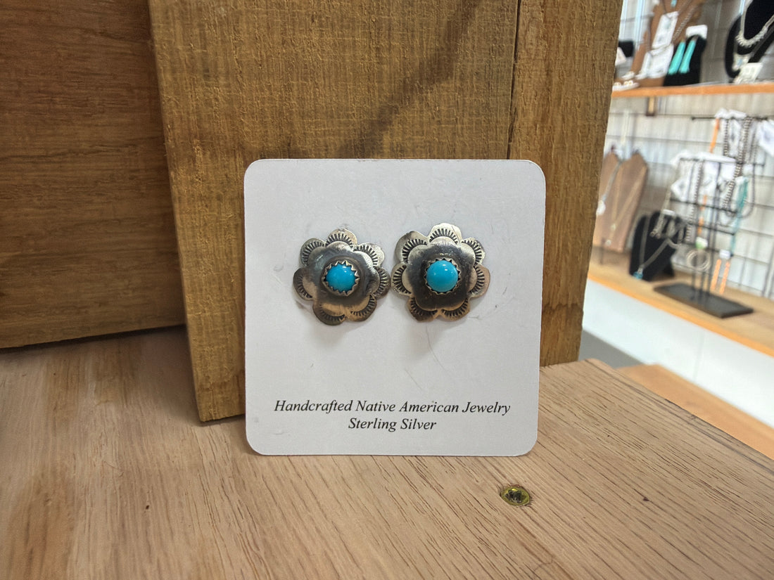 Blooming Turquoise Studs