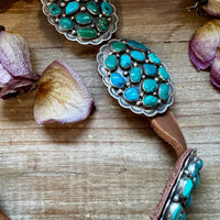 Turquoise Concho Belt – Sterling Silver – Native Made DM – One of a Kind