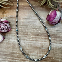 Azurite & Sterling Silver Pearl Necklace – 5mm - 19"