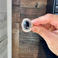 Black Onyx Oval Ring – Sterling Silver – Sizes 7.5 & 8