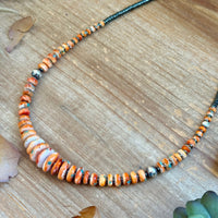 22” Orange & Turquoise Graduated Necklace