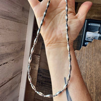 17 inch Torpedo Sterling Silver Pearls