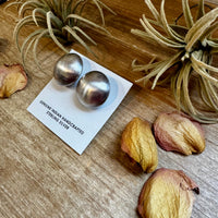 Large 30mm Sterling Silver Saucer Pearl Stud Earrings – USA Made