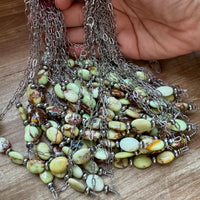 15-Inch Lemon Turquoise & Sterling Saucer Pearl Necklace on Paperclip Chain