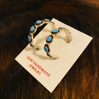 Large Cornelia Turquoise Dot Hoops