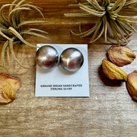 Large 30mm Sterling Silver Saucer Pearl Stud Earrings – USA Made