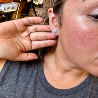 Mini stud magnesite turquoise earrings