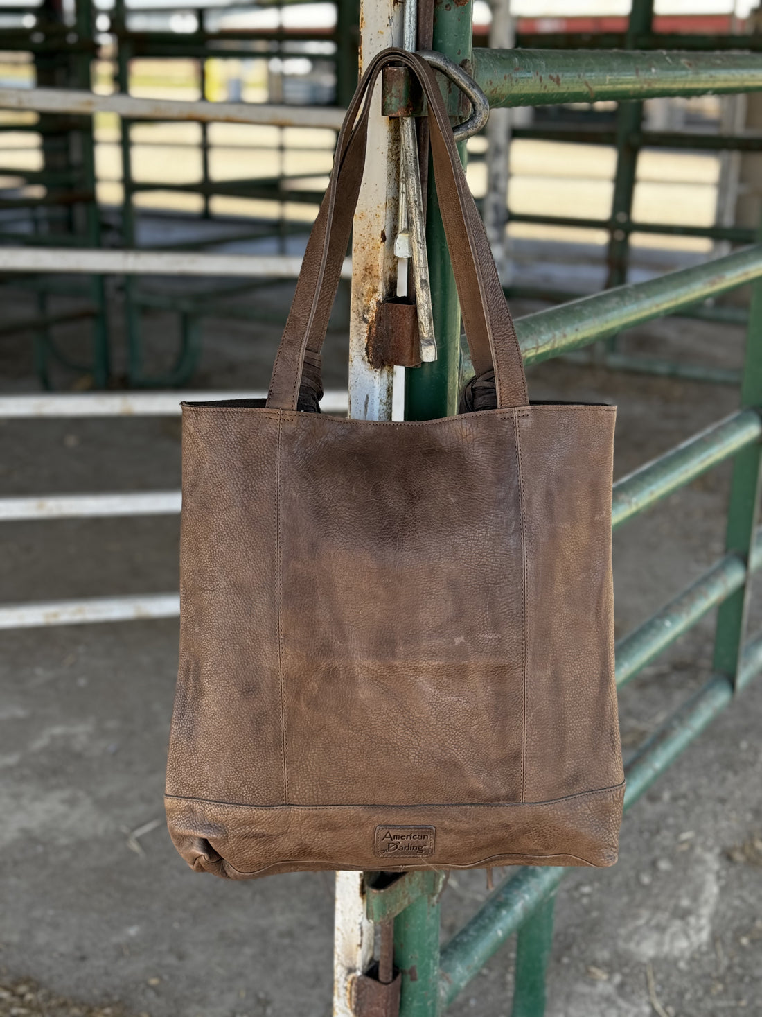 Leather Tote with Fringe Knots