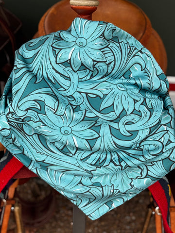 Tooled turquoise scarf