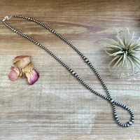 23 inch graduated Sterling Silver Pearls hoop necklace