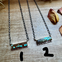 Sterling Silver Bar Necklace with #8 Turquoise