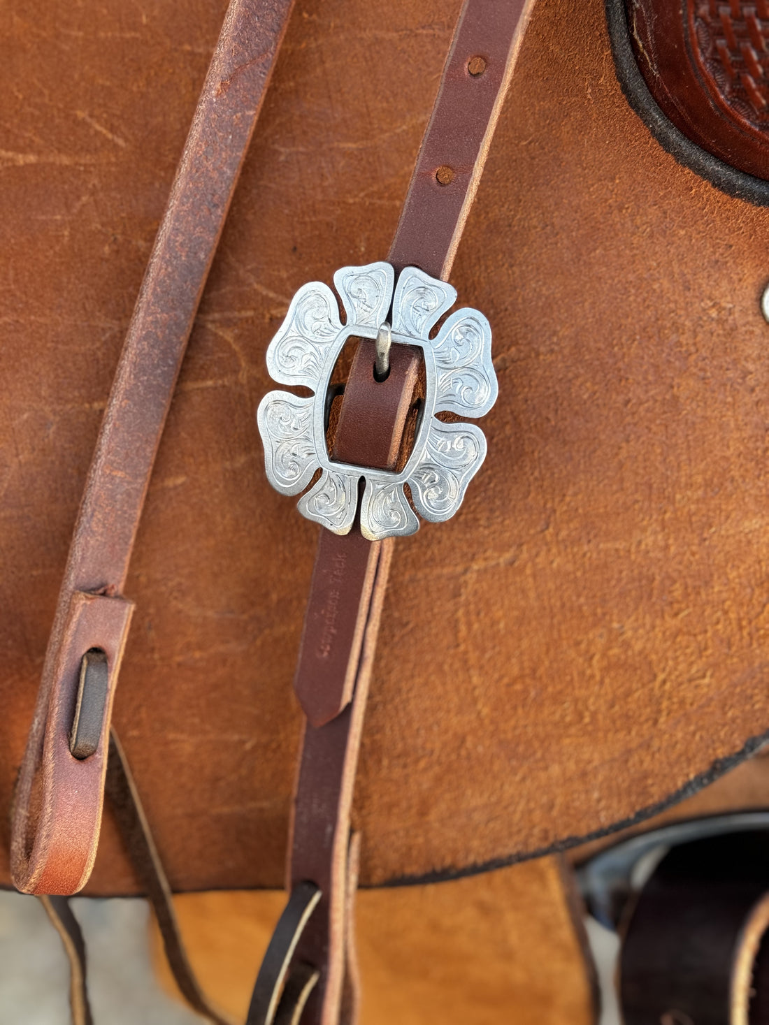 Harness Leather Slide Ear w/Handmade Buckle