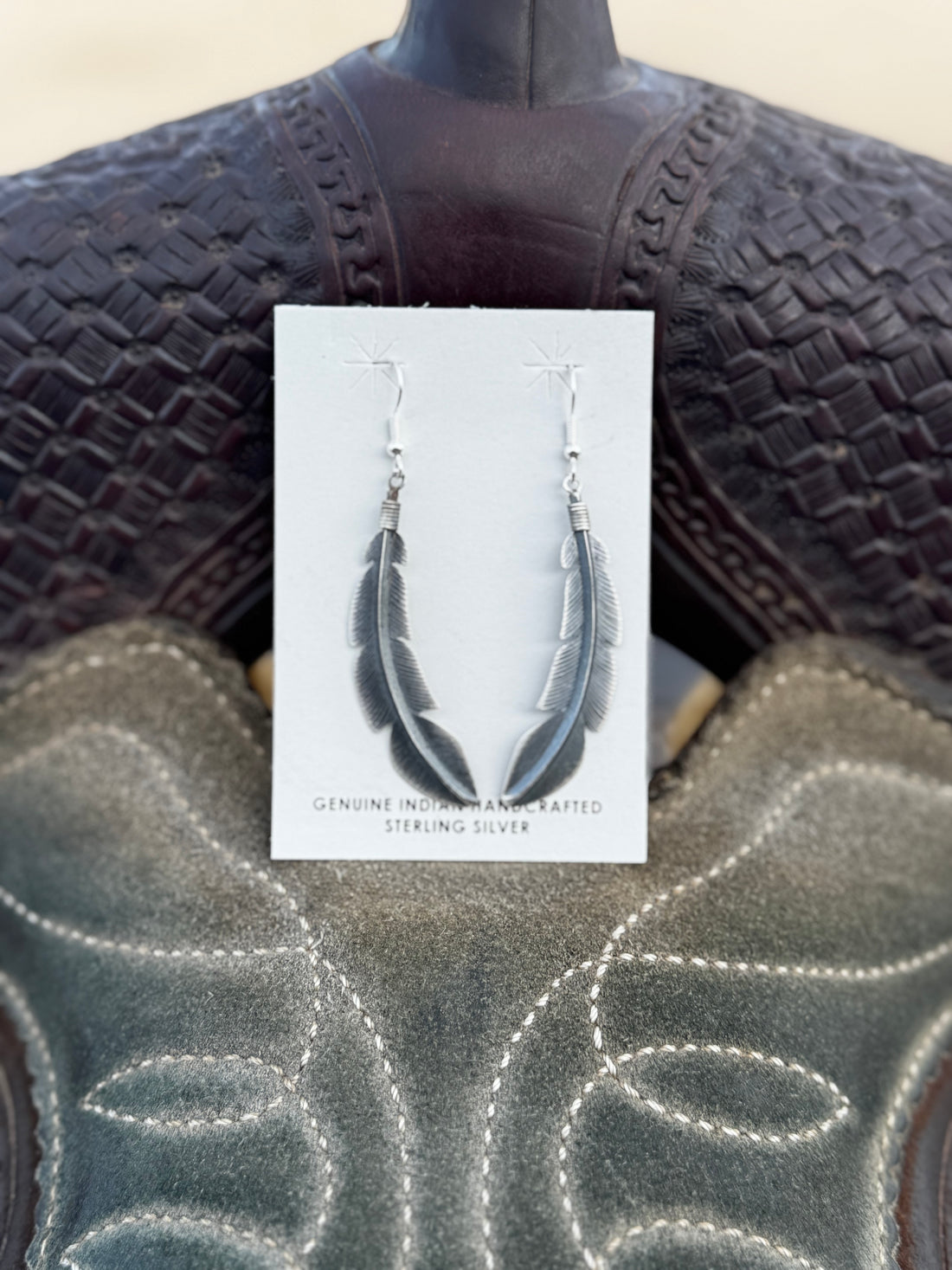Billy Long Feather Earrings
