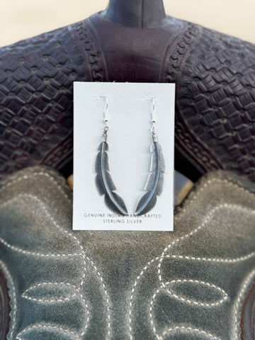 Billy Long Feather Earrings
