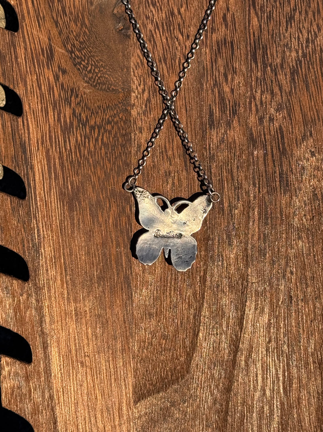 Silver Turquoise Butterfly Necklace