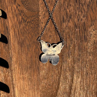Silver Turquoise Butterfly Necklace