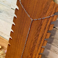 Silver Lariat necklace - paperclip chain
