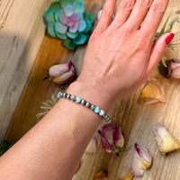 Sterling Silver & Larimar Bracelet  – 6 mm Beads