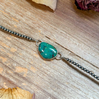 Sterling Silver & Turquoise Choker – 13” + Extender – Handmade In-House by The Bijoux FAB