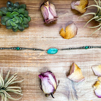 Sterling Silver & Turquoise Choker – 13” + Extender – In-House Silversmithing – Real Turquoise & Spiny Oyster Options