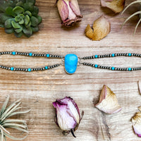 Sterling Silver & Turquoise Choker – 13” + Extender – In-House Silversmithing – Real Turquoise & Spiny Oyster Options