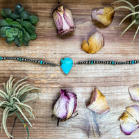 Sterling Silver & Turquoise Choker – 13” + Extender – In-House Silversmithing – Real Turquoise & Spiny Oyster Options