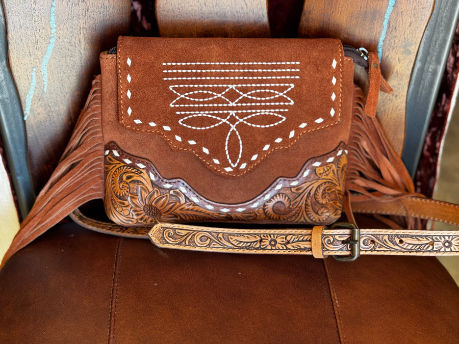 Boot Stitch Purse with Fringe