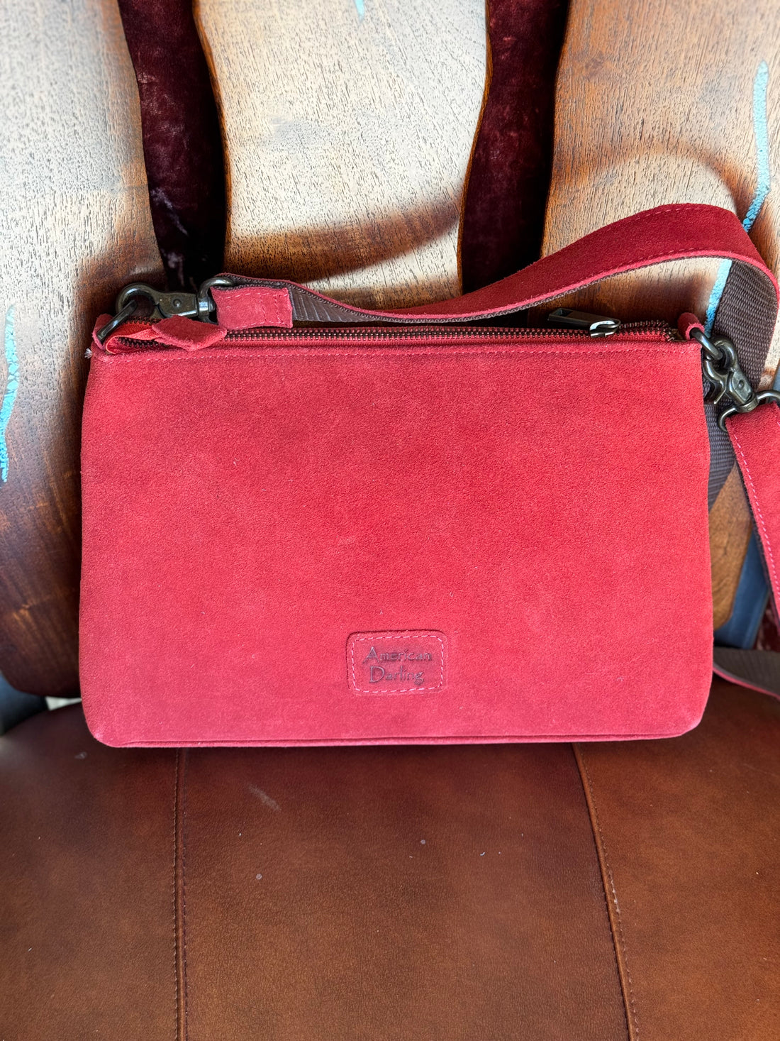 Red Rough Out Purse