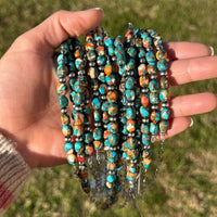 Turquoise & Spiny Oyster Pearl Necklace 16 inch