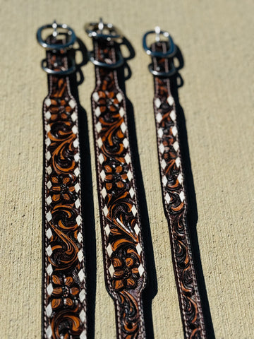 Floral Buckstitch Dog Collar
