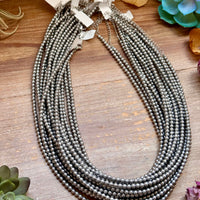 Silver-Plated 4 mm Bead Necklace – 20”