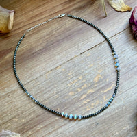 White Opal Necklace – Smooth 3 mm Beads – 16”
