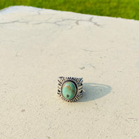 Russell Sam Sterling Silver Ring with Turquoise Stone