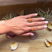 Orange Spiny Oyster Sterling Silver Ring – Size 7 or 10