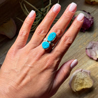Kingman Turquoise Sterling Silver Ring – Size 7 & 8