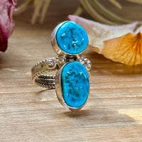 Kingman Turquoise Sterling Silver Ring – Size 7 & 8