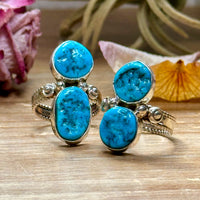 Kingman Turquoise Sterling Silver Ring – Size 7 & 8
