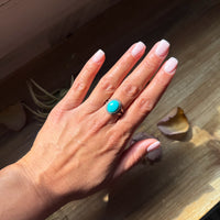 Kingman Turquoise Sterling Silver Ring – Size 8