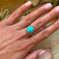 Kingman Turquoise Sterling Silver Ring – Size 8