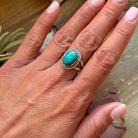 Kingman Turquoise Sterling Silver Ring – Size 8.5