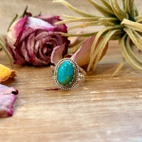 Kingman Turquoise Sterling Silver Ring – Size 8.5