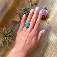 Kingman Turquoise Sterling Silver Ring – Size 7