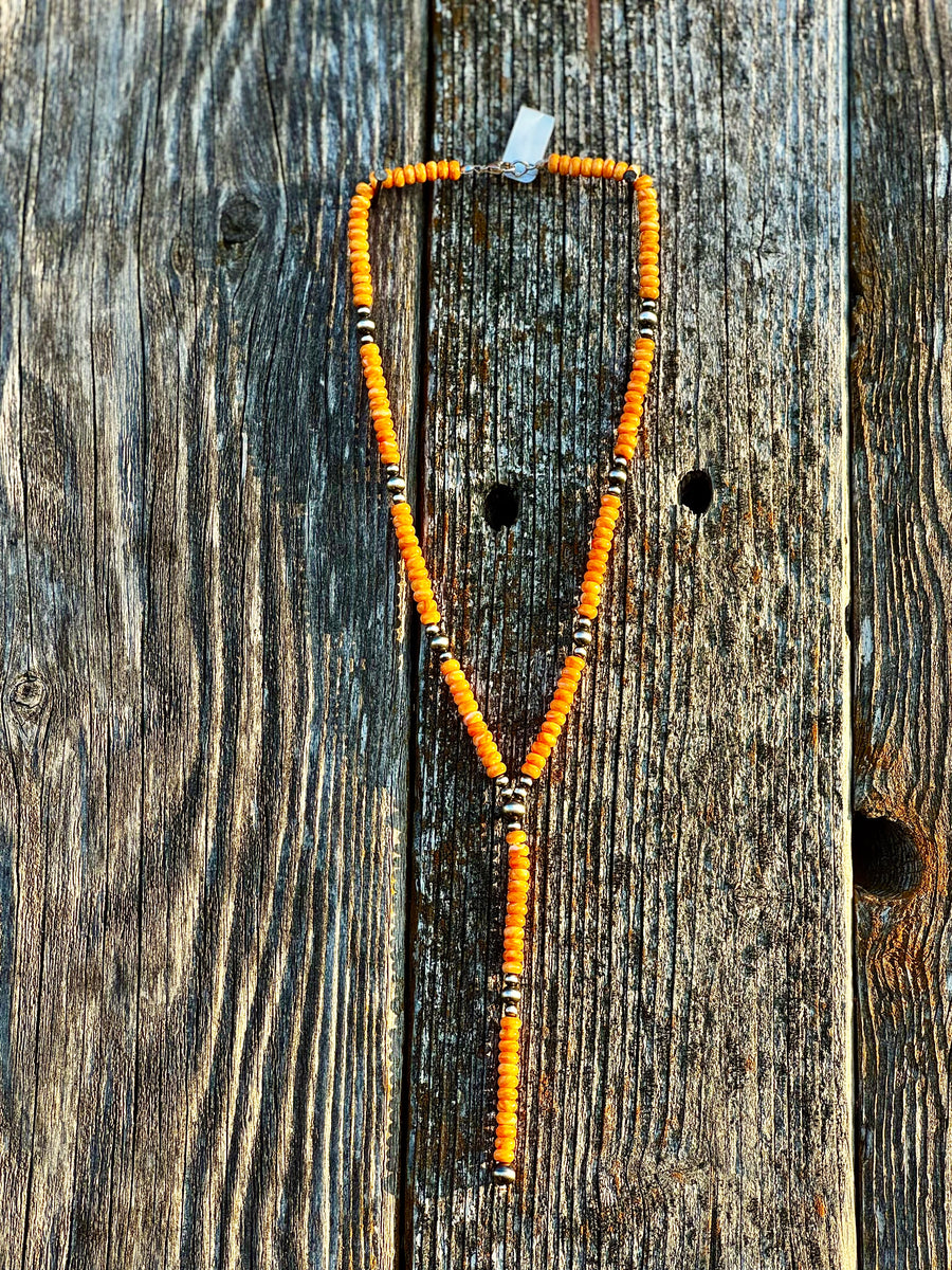 Spiny Oyster Lariat Necklace