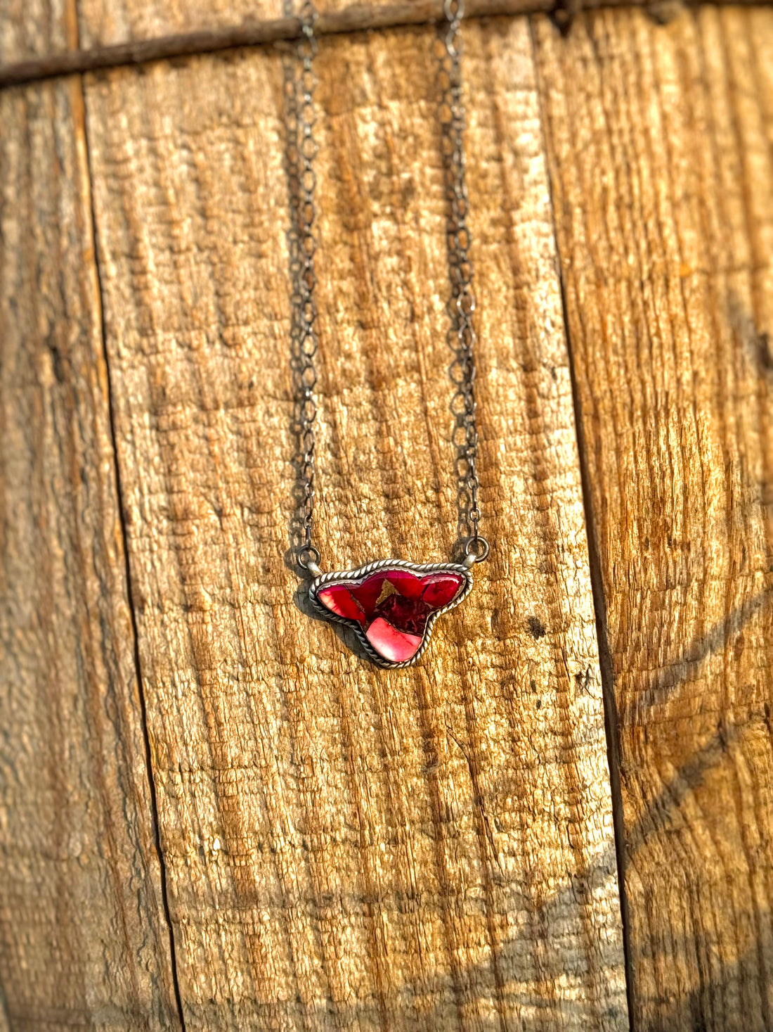 Rose Dahlia Cow Head Necklace