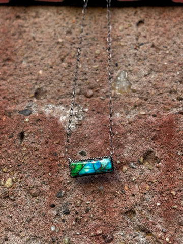 Tia Long Peacock Bar Necklace