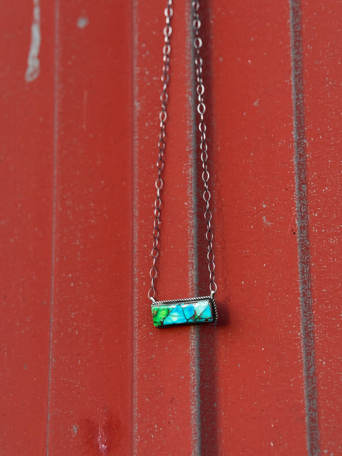 Tia Long Peacock Bar Necklace