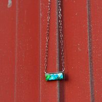 Tia Long Peacock Bar Necklace