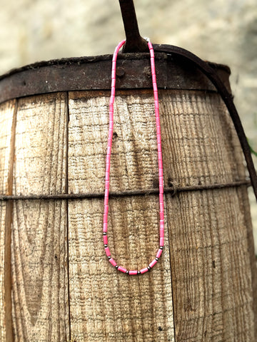 Pink Shell and Sterling Pearl Strand
