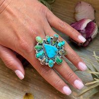 Mixed Mine Turquoise Sterling Silver Ring – Size 10