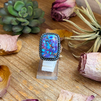 MJ Ring – Sterling Silver Adjustable Purple Mojave Rectangle Ring